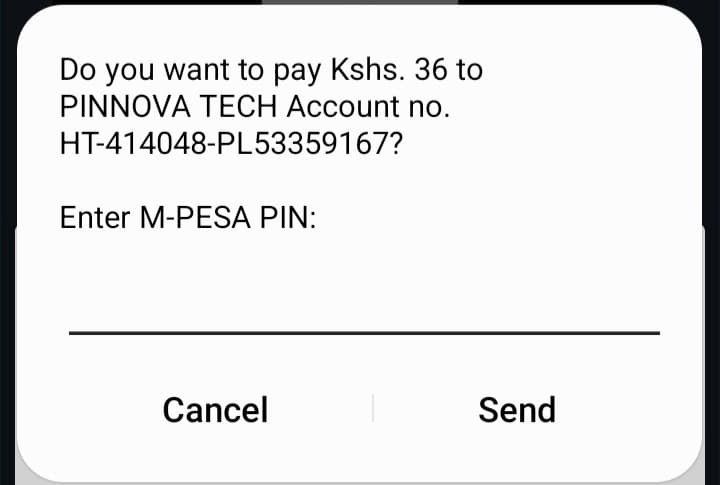 STK Prompt is Sent - M-Pesa automated checkout screen stage